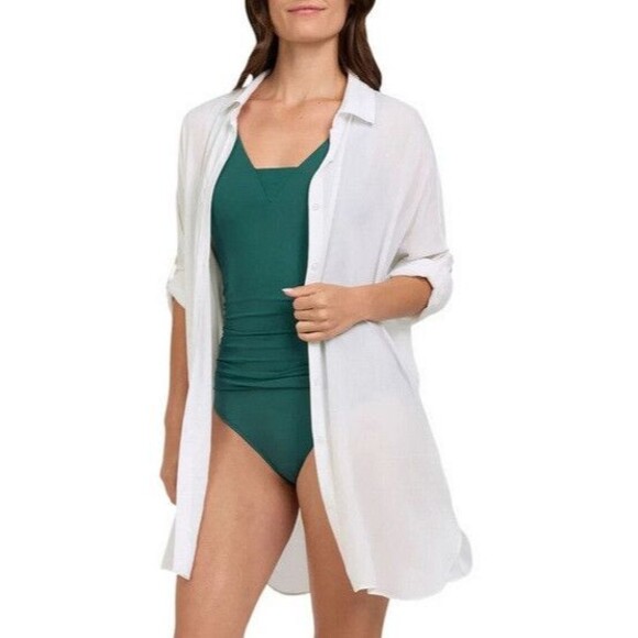 NWT Lands' End Ladies' Swim Cover Up White Size XS/S - Picture 1 of 3